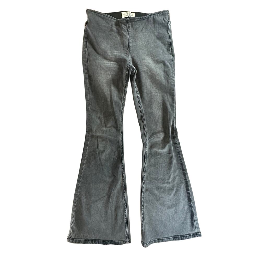 WE THE FREE PANTS WOMEN'S‎ 28 WASHED BLACK FLARE STRETCH DENIM